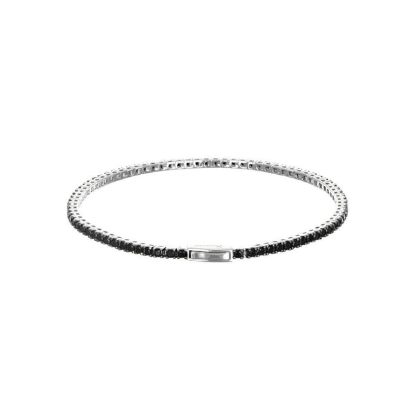 Bracciale Tennis in Argento con Spinelli Neri
