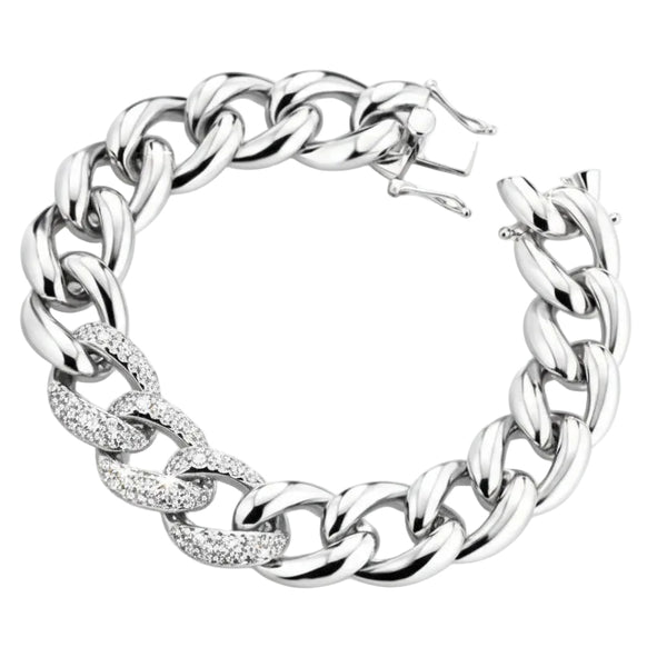 Bracciale Marcello Pane Venice Groumette con Pavè