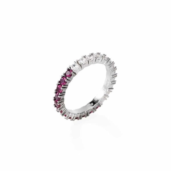 Anello Amen Veretta Con Zirconi Bianchi E Rossi RBNBR