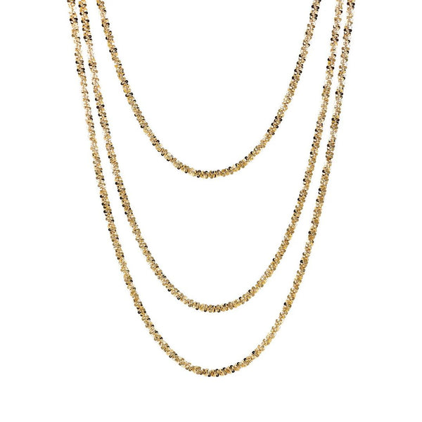 Collana Etrusca Multifilo Graduata Catena Margherita Placcata Oro Giallo WSET00772.YG
