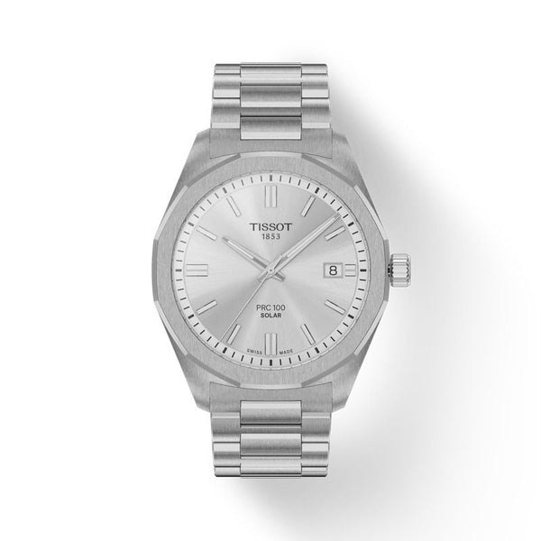 Orologio Tissot PRC 100 Solar 39mm Quadrante Silver T1514221103100