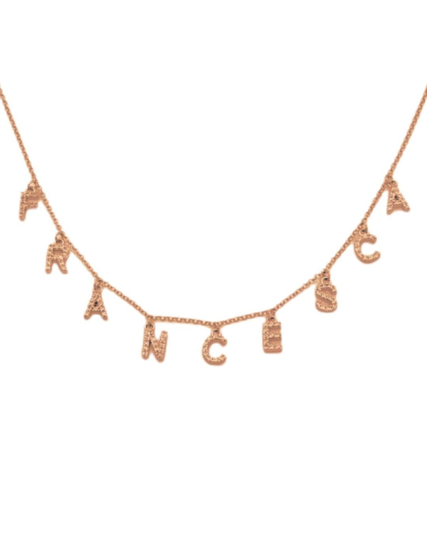 Collana Versari in Argento Rosè e Zirconi con Nome