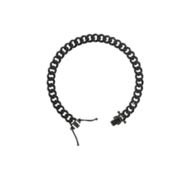 Bracciale Albert M. A Catena Grumetta Con Pavé Di Spinelli Neri