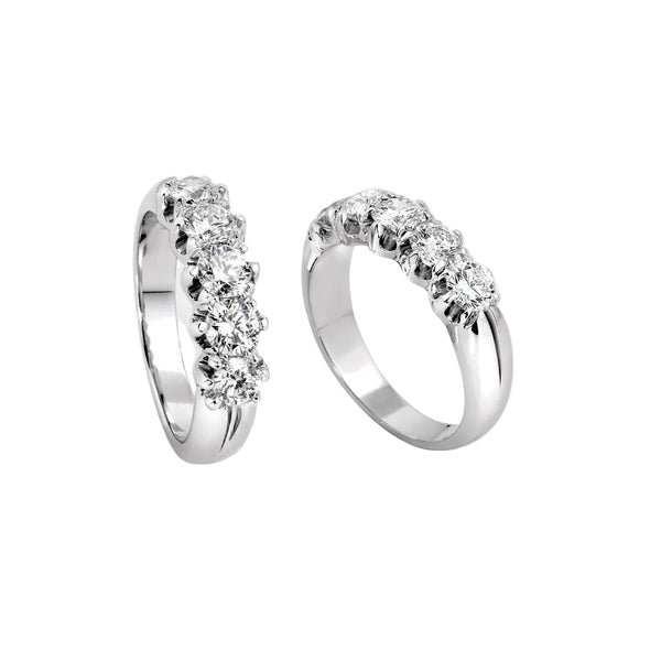 Anello Giorgio Visconti Veretta in Oro Bianco con 5 Diamanti AB15305C