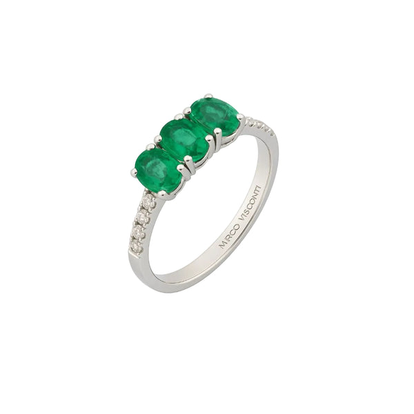 Anello Trilogy Mirco Visconti con Smeraldi-Zaffiri e Diamanti -