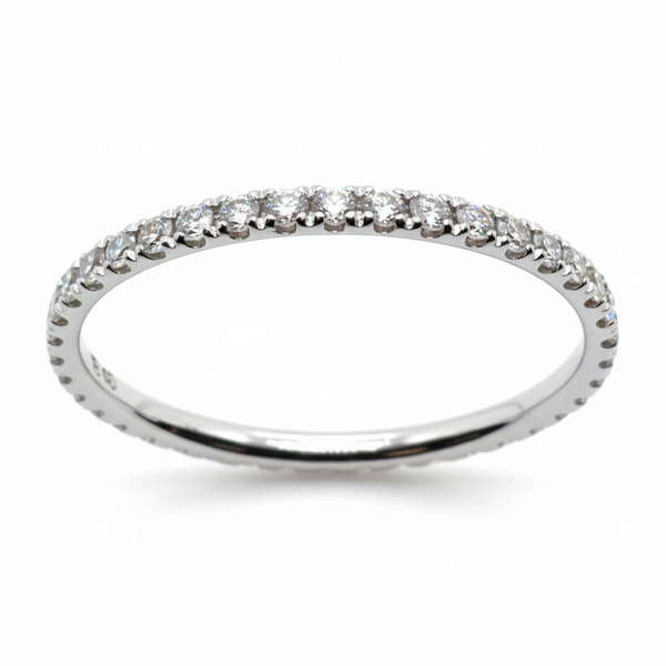 Anello Veretta Girodito Davite&Delucchi in Oro Bianco e Diamanti ct. 0,40