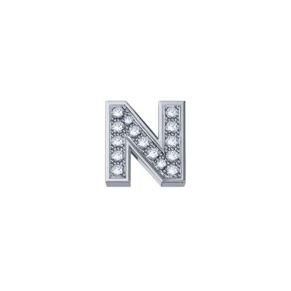 Elements Lettera N In Oro Bianco E Diamanti 0,02 ct DCHF3319N.002