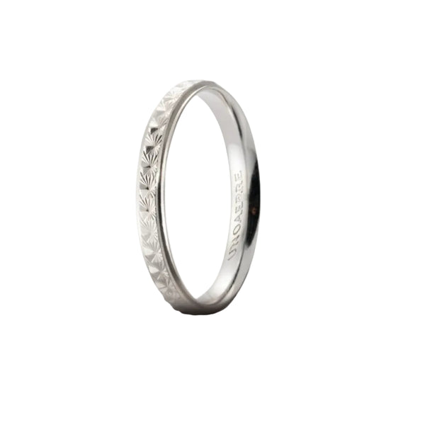 Alianza de boda Unoaerre Mimosa de 3 mm en oro blanco