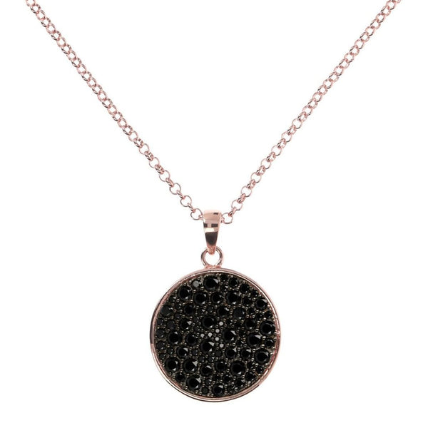 Bronzallure Necklace with Black Spinel Pavé Pendant