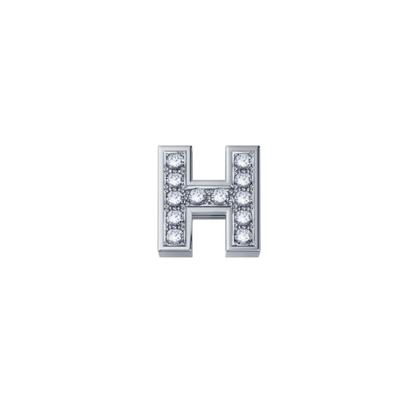 Elements Lettera H In Oro Bianco E Diamanti 0,02 ct DCHF3319H.002