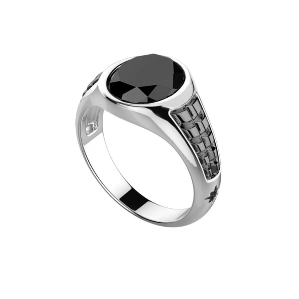 Anello Zancan In Argento Con Onice Ovale