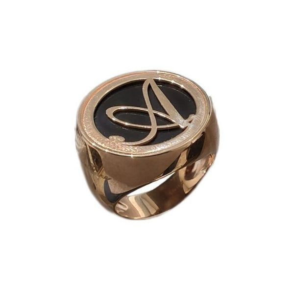 Anello Bronzallure Con Onice Nero E Iniziale A WSBZ01110BO.A-56
