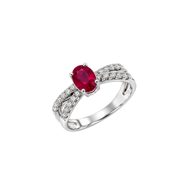 Anello Mirco Visconti con Rubino Naturale taglio Ovale e Diamanti MV173/R