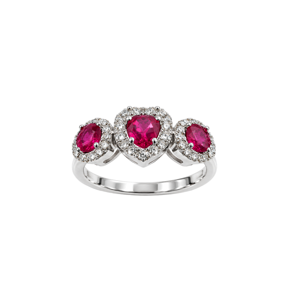 Anello Bibigì Trilogy In Oro Bianco Con Rubini E Diamanti ANK0077BR