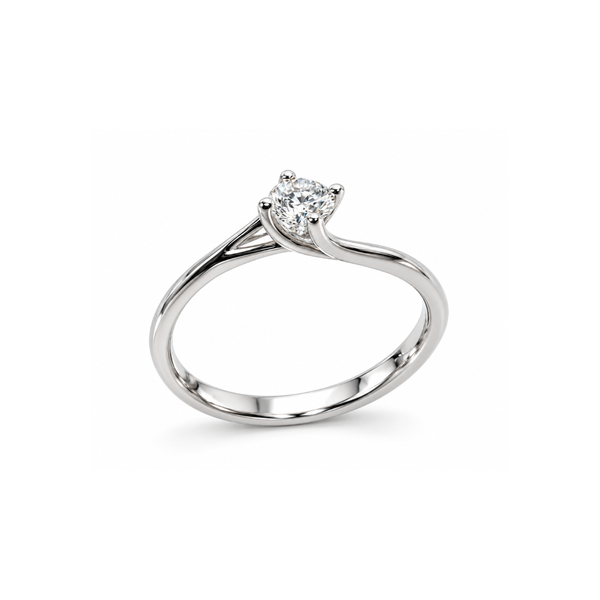 Anillo solitario Davite&Delucchi en oro blanco con un diamante central