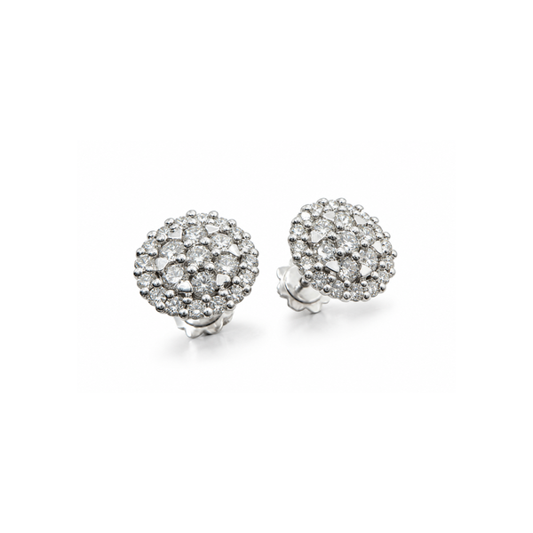 Iannelli Magic Stud Earrings in 18KT White Gold and Diamonds
