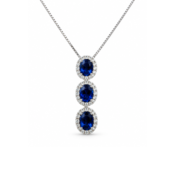 Davite & Delucchi Trilogy Necklace with Sapphires and Diamonds