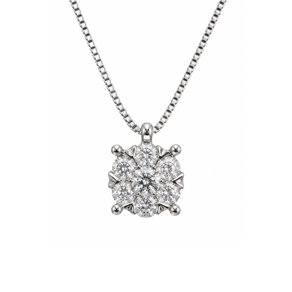 Collana in oro Bianco 18 KT con Pendente con Diamanti Magic ARTPD001286A