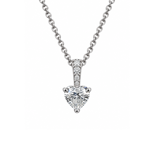 Bibigì white gold necklace with heart-cut diamond pendant