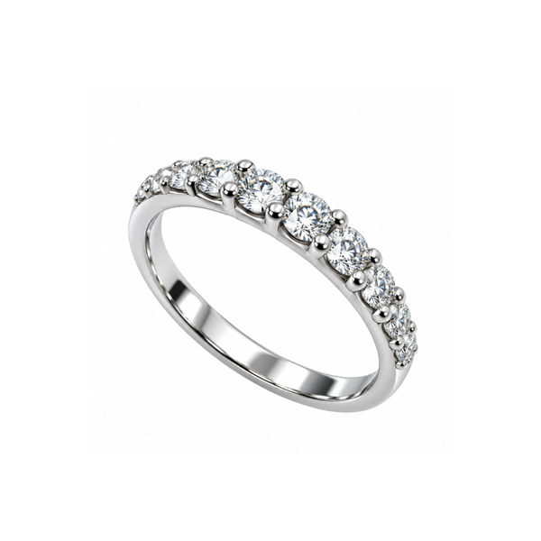 Anillo de eternidad graduado de oro blanco con diamantes