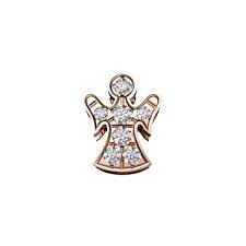 Charm Elements Angelo In Oro Rosa E Diamanti 0,02 ct