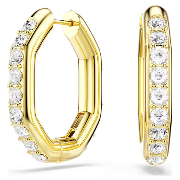 Orecchini Swarovski a Cerchio Dextera Ottagonali Placcati Oro Giallo 5724584