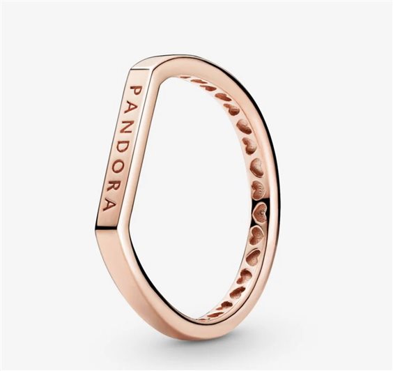 Anello Pandora A Fascia Con Logo Rosè