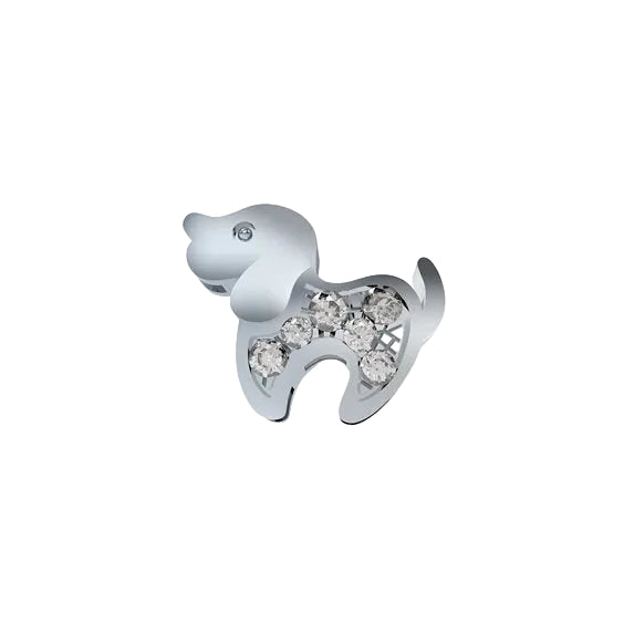 Charm Elements Dog in White Gold and Diamonds 0.02 ct DCHF9189.002