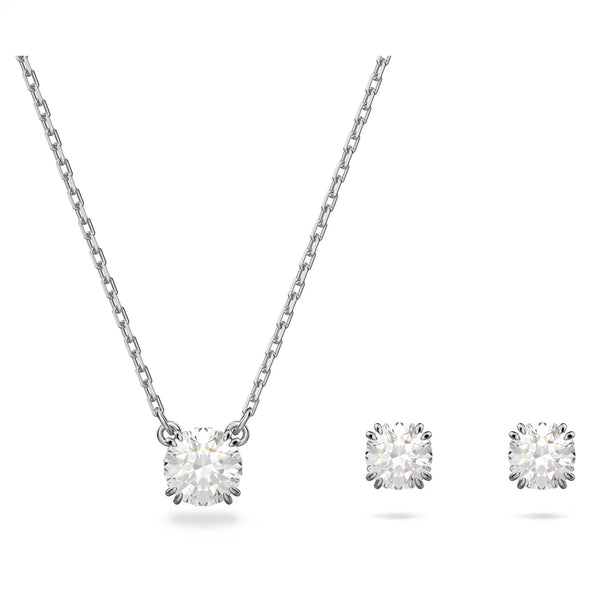 Set Collana E Orecchini Swarovski Stilla Taglio Round