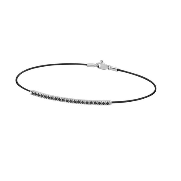 Bracciale Donna Oro Paddle In Nylon E Diamanti Neri 0,11 ct