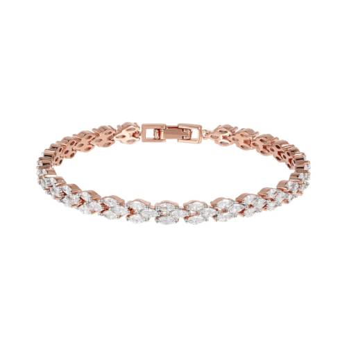 Bronzallure Bracciale Tennis Design Treccia con Cubic Zirconia