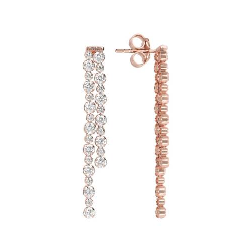 Bronzallure Orecchini Pendenti Tennis Doppi con Cubic Zirconia