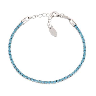 Amen Bracciale Tennis Argento con Zirconi Turchesi