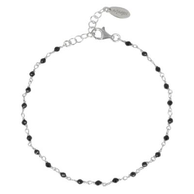 Amen Bracciale in Argento con Cristalli Neri