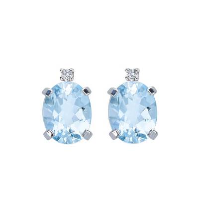 Bibigì Orecchini con Acquamarina Ovale 0.16ct