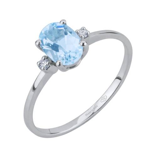 Bibigì Anello con Acquamarina Ovale 0.21 ct