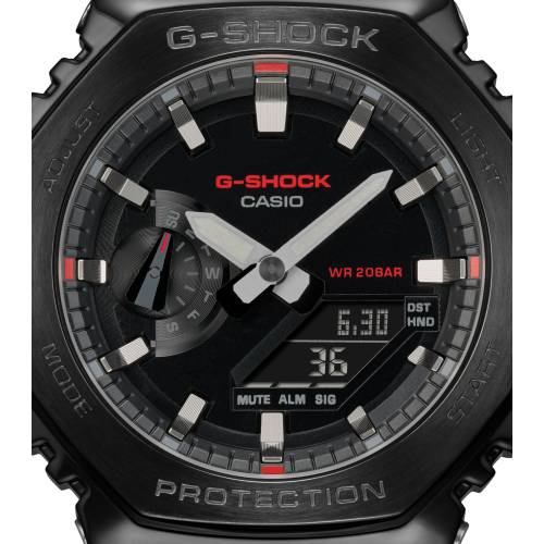 Orologio G-Shock con Cassa Ottagonale in Acciaio Brunito e Cinturino in Tela