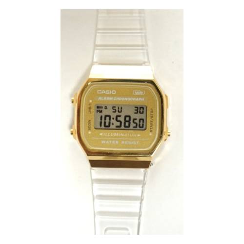 Orologio Casio Vintage Unisex con Cassa Dorata e Cinturino in Silicone