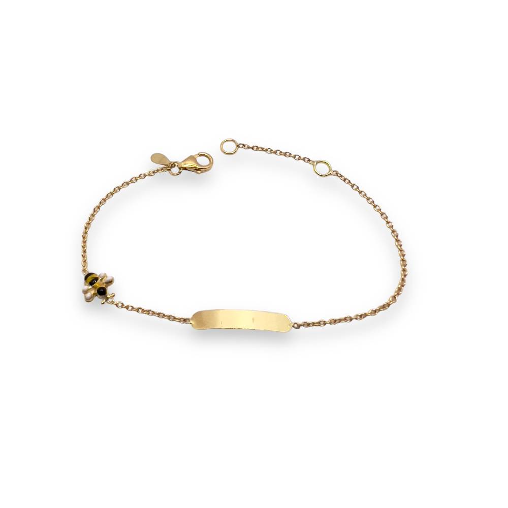 Bracciale da bambino in oro Ape con targhetta