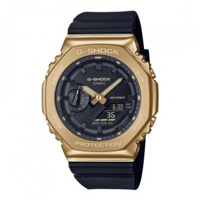 Orologio G-Shock Unisex con Cassa Dorata Ottagonale e Cinturino in Silicone