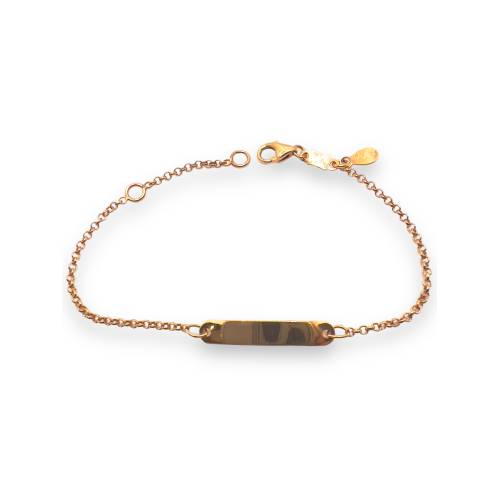 Bracciale Bimba in Oro Rosa con Targhetta Incidibile