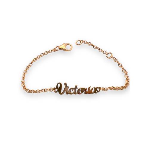 Bracciale Bimba in Oro Rosa con Nome Personalizzabile