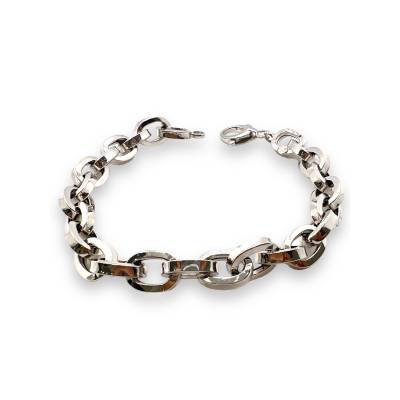 Bracciale Donna in Oro Bianco 18Kt con Maglia Lucida