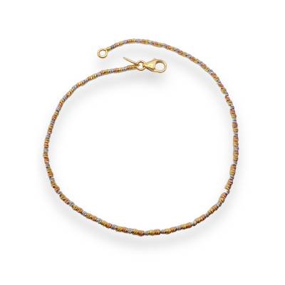 Bracciale in Oro Bianco, Giallo e Rosa 18kt con Sfere Diamantate