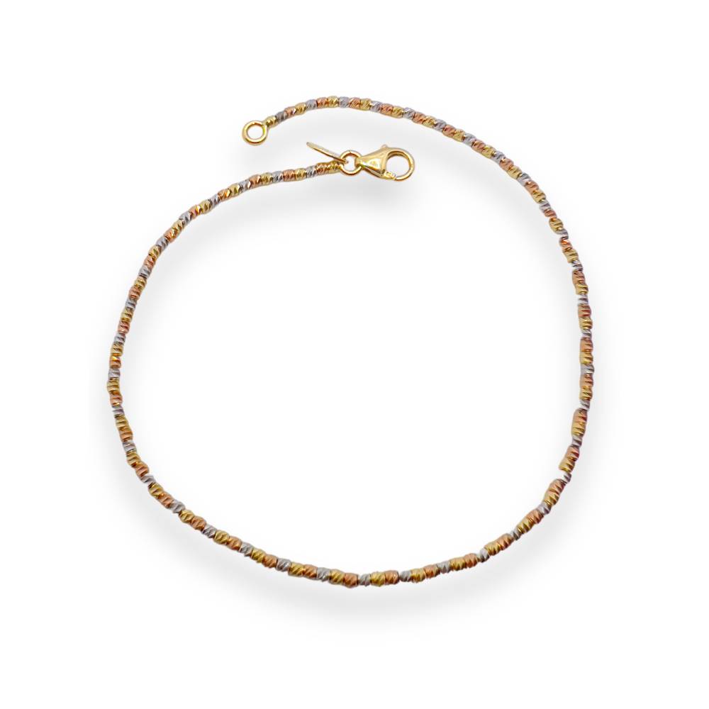 Bracciale in Oro Bianco, Giallo e Rosa 18kt con Sfere Diamantate