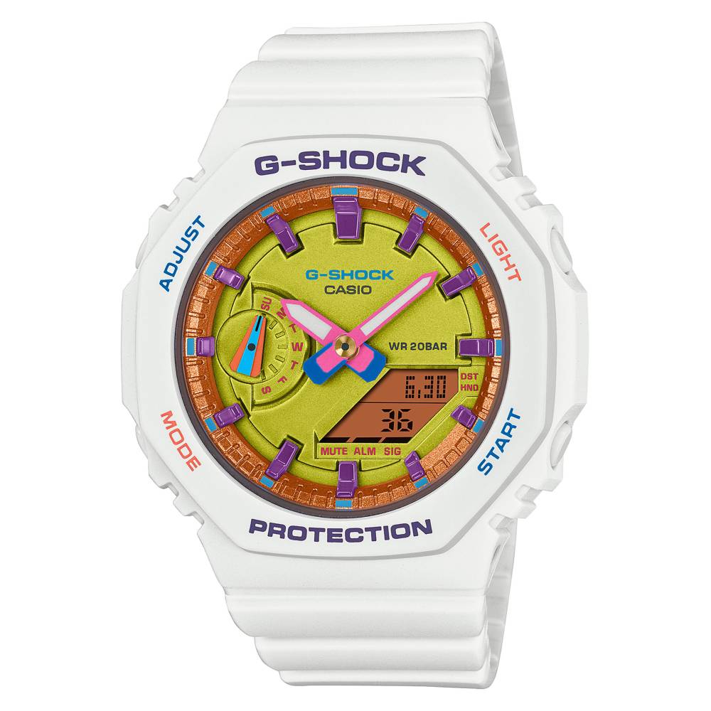 Orologio G-Shock da Donna con Cassa e Bracciale Bianco e quadrante giallo