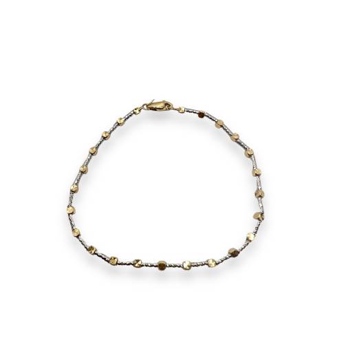 Bracciale in Oro Bianco e Giallo 18 kt con Sfere Diamantate