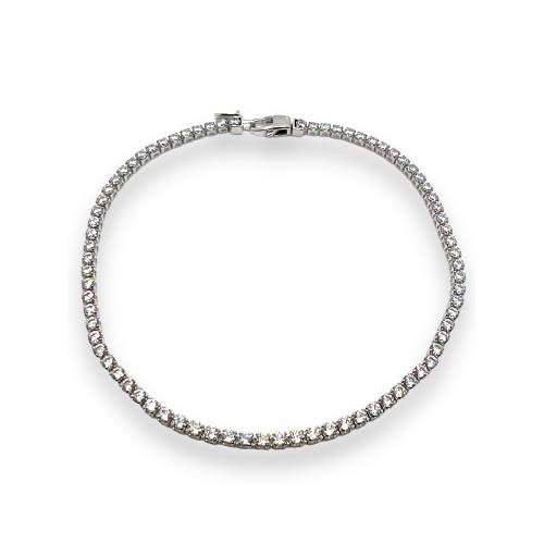 Bracciale Tennis in Oro Bianco 18 kt con Zirconi