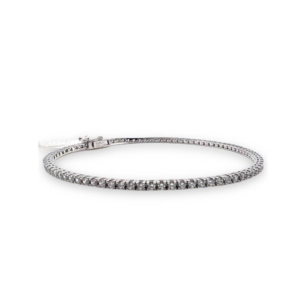 Bracciale Tennis in Oro Bianco 18 kt con Zirconi