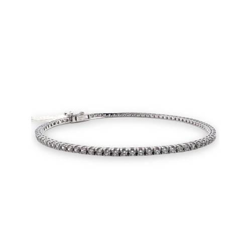 Bracciale Tennis in Oro Bianco 18 kt con Zirconi